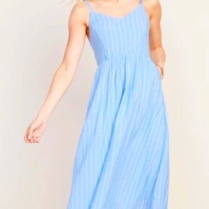 Old Navy White & Blue Stripe Fit & Flare Dress with pockets, Women’s Medium (M)